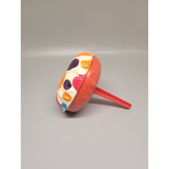 Vintage Tin Polka Dot Noise Maker New Years Eve Blue Metal Musical Instrument - Picture 1 of 3